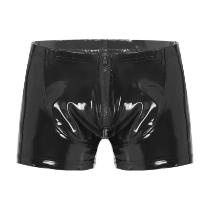 Glossy Plus Size Zippered Brief
