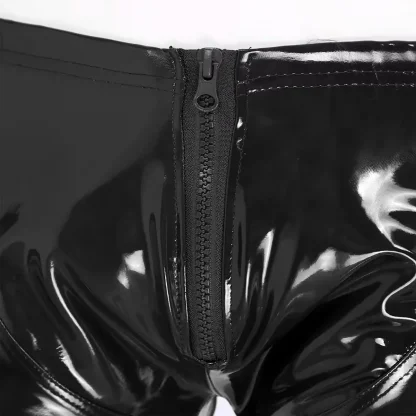 Glossy Plus Size Zippered Brief - Image 6
