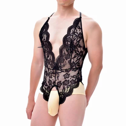 Sexy Crotchless Lace Bodysuit - Image 3