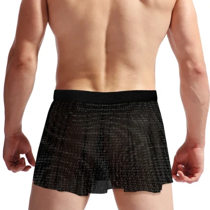 Pleated Mesh Black Mini Skirt - Image 4