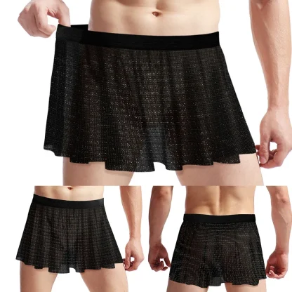Pleated Mesh Black Mini Skirt - Image 7