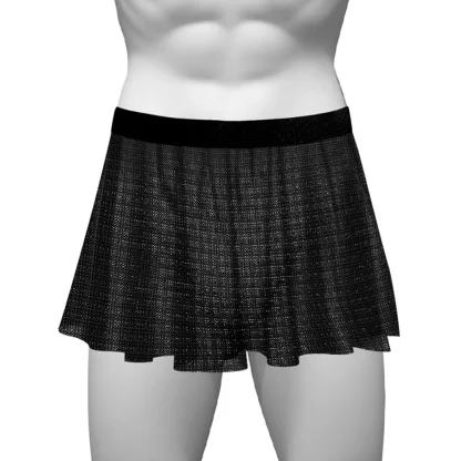 Pleated Mesh Black Mini Skirt - Image 5