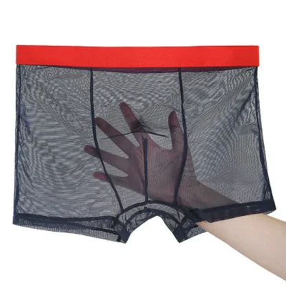 Ultra-thin Mesh Solid Boxer Briefs - Image 6