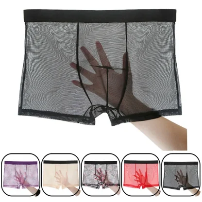 Ultra-thin Mesh Solid Boxer Briefs - Image 7