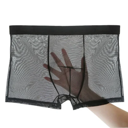 Ultra-thin Mesh Solid Boxer Briefs - Image 2
