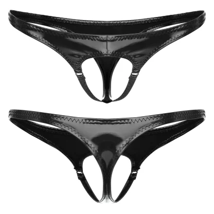 Crotchless Low-rise Black Thong - Image 10