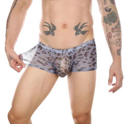 Mesh Leopard Print Boxer Brief - Image 4