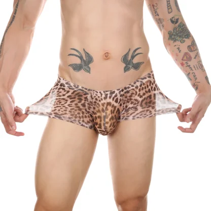 Mesh Leopard Print Boxer Brief