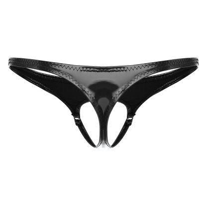 Crotchless Low-rise Black Thong - Image 5
