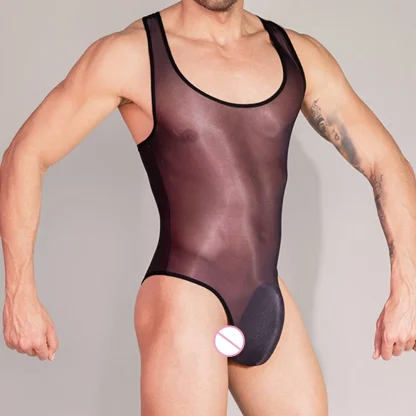 Shiny Stretchy See-through Bodysuit - Image 5