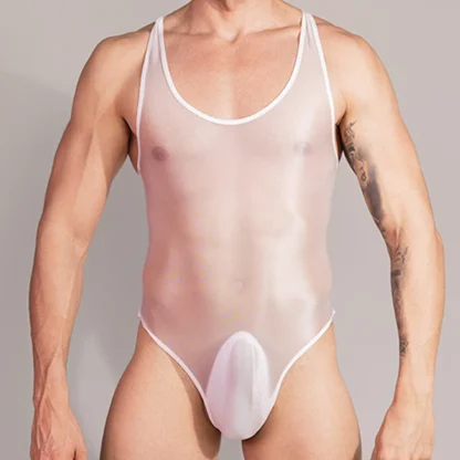 Shiny Stretchy See-through Bodysuit - Image 13