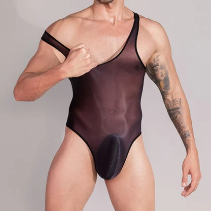 Shiny Stretchy See-through Bodysuit - Image 2
