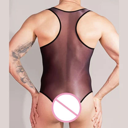 Shiny Stretchy See-through Bodysuit - Image 4