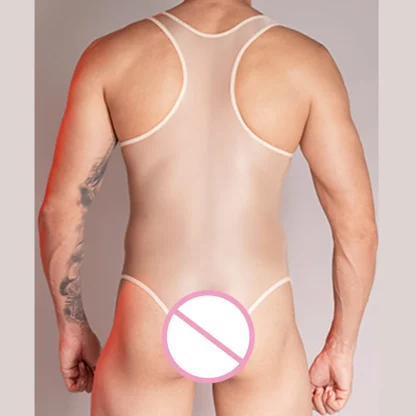 Shiny Stretchy See-through Bodysuit - Image 10