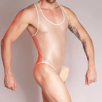 Shiny Stretchy See-through Bodysuit - Image 12