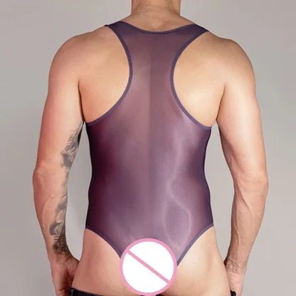 Shiny Stretchy See-through Bodysuit - Image 7