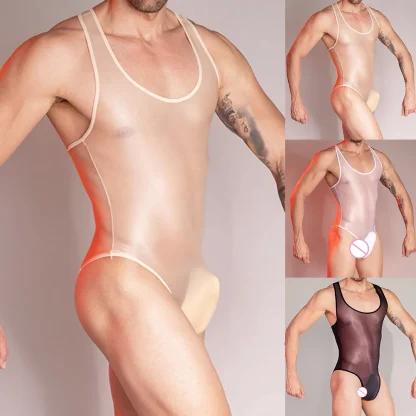 Shiny Stretchy See-through Bodysuit - Image 14