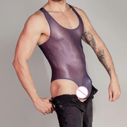 Shiny Stretchy See-through Bodysuit - Image 6