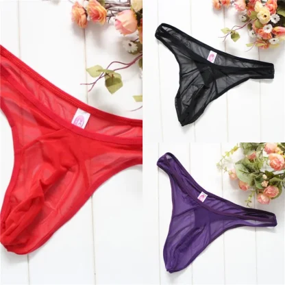 Seductive Plain Color Mesh Thong - Image 6