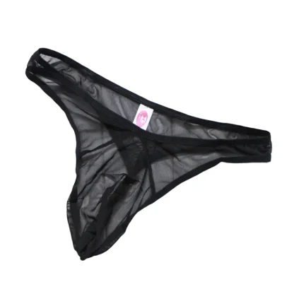 Seductive Plain Color Mesh Thong - Image 5