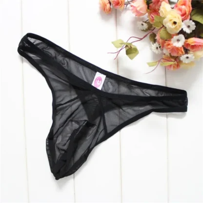 Seductive Plain Color Mesh Thong - Image 4